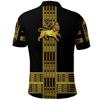 Ethiopia Polo Shirt Ethiopian Lion Of Judah Simple Tibeb Style Black LT8 - Wonder Print Shop