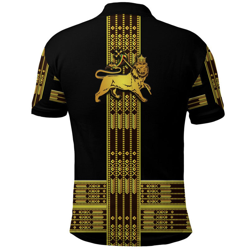 Ethiopia Polo Shirt Ethiopian Lion Of Judah Tibeb Vibes NO.1 Ver Black LT8 - Wonder Print Shop