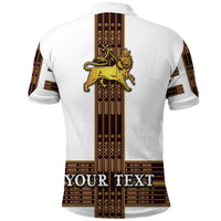 Custom Ethiopia Polo Shirt Ethiopian Lion Of Judah Simple Tibeb Style White LT8 - Wonder Print Shop