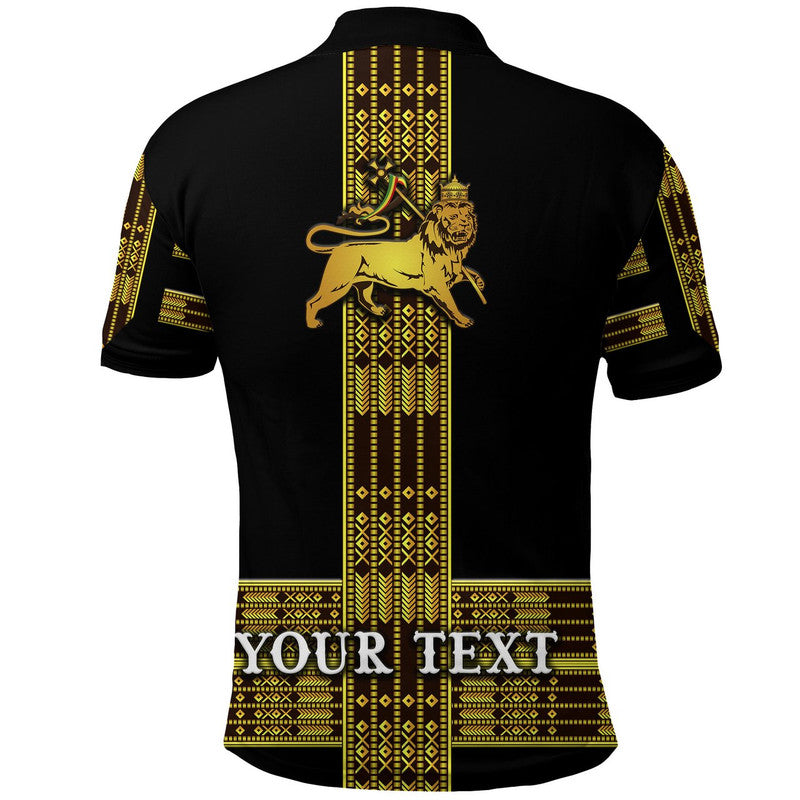 Custom Ethiopia Polo Shirt Ethiopian Lion Of Judah Simple Tibeb Style Black LT8 - Wonder Print Shop