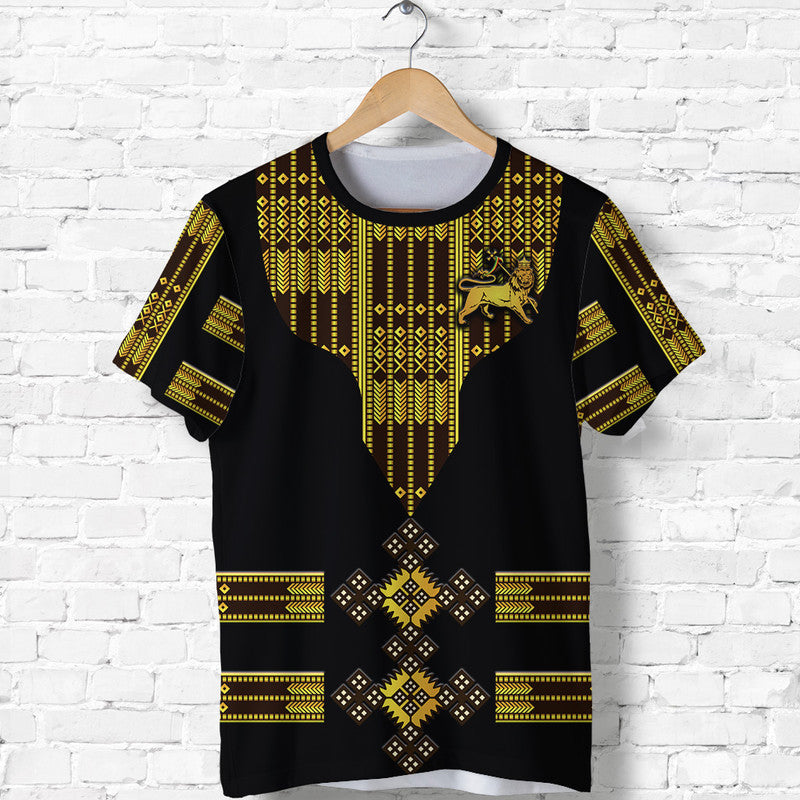 Custom Ethiopia T Shirt Ethiopian Lion Of Judah Tibeb Vibes Black LT8 - Wonder Print Shop