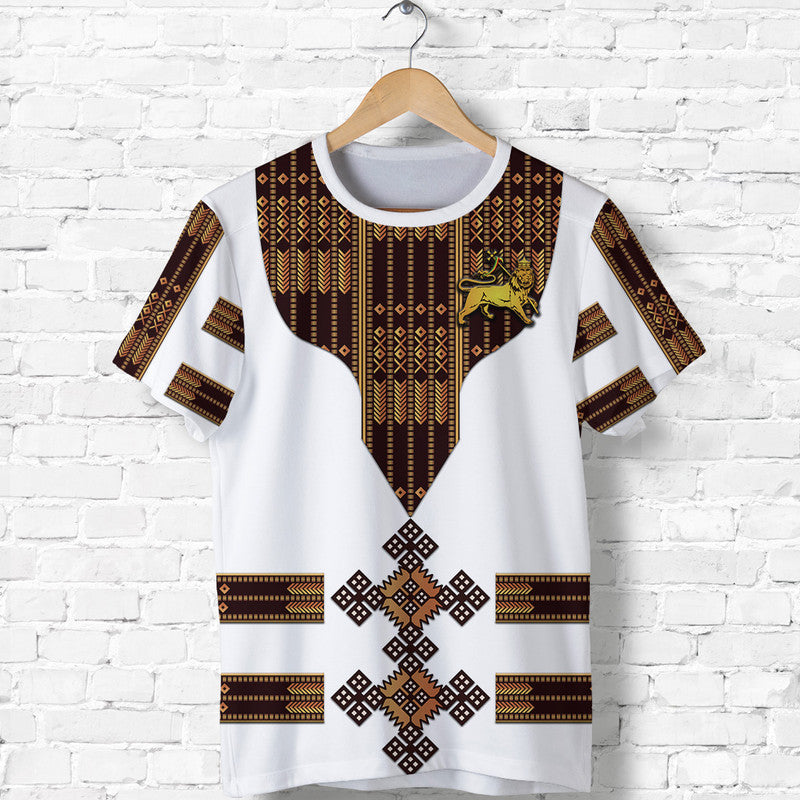 Ethiopia T Shirt Ethiopian Lion Of Judah Tibeb Vibes White LT8 - Wonder Print Shop