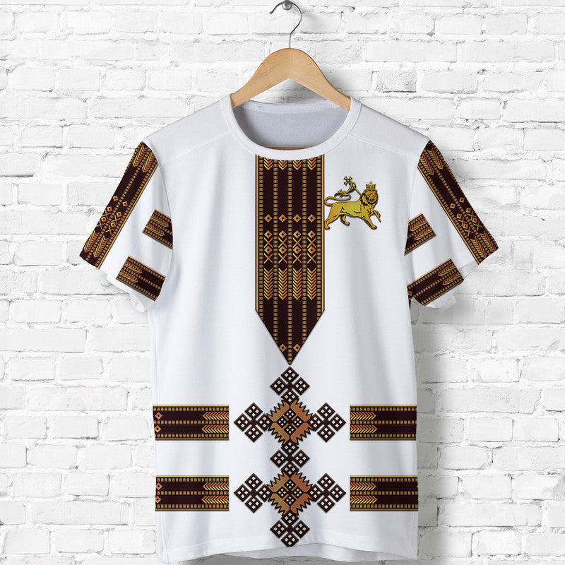 Ethiopia T Shirt Ethiopian Lion Of Judah Tibeb Vibes NO.1 Ver White LT8 - Wonder Print Shop