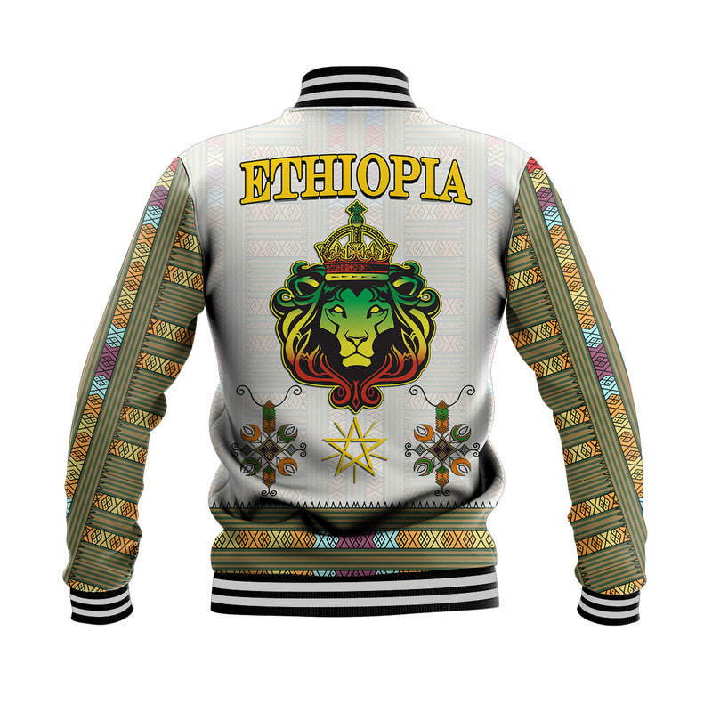 Ethiopia Baseball Jacket Ethiopian Lion Of Judah Tibeb Style LT9 - Wonder Print Shop