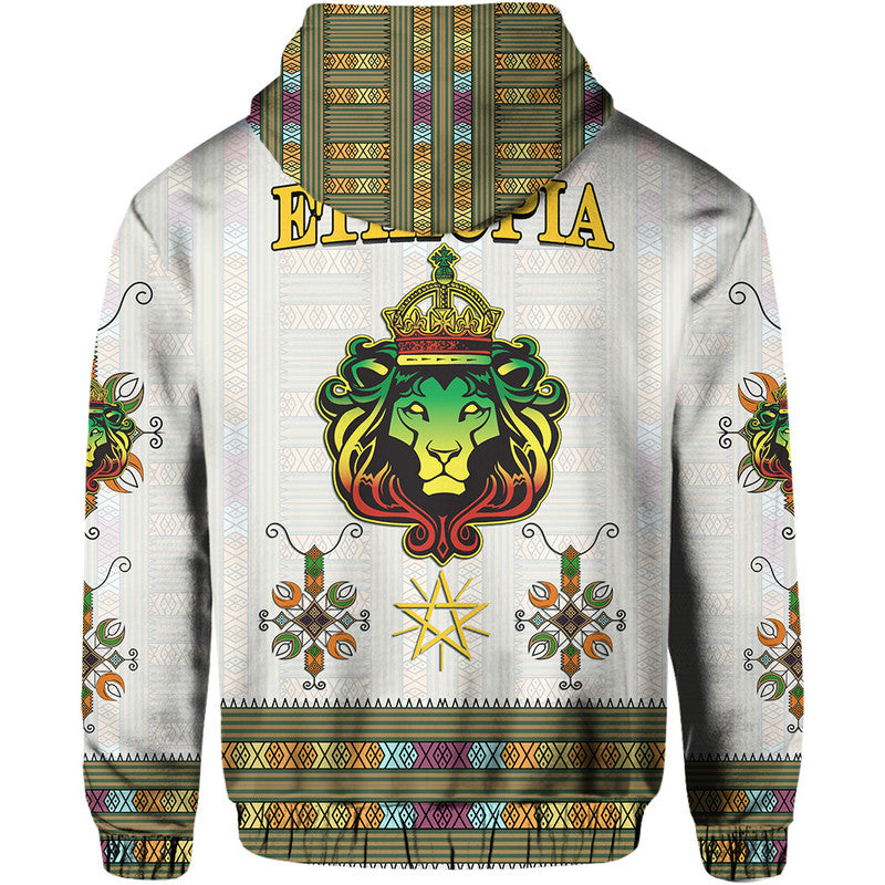 Ethiopia Hoodie Ethiopian Lion Of Judah Tibeb Style - Wonder Print Shop