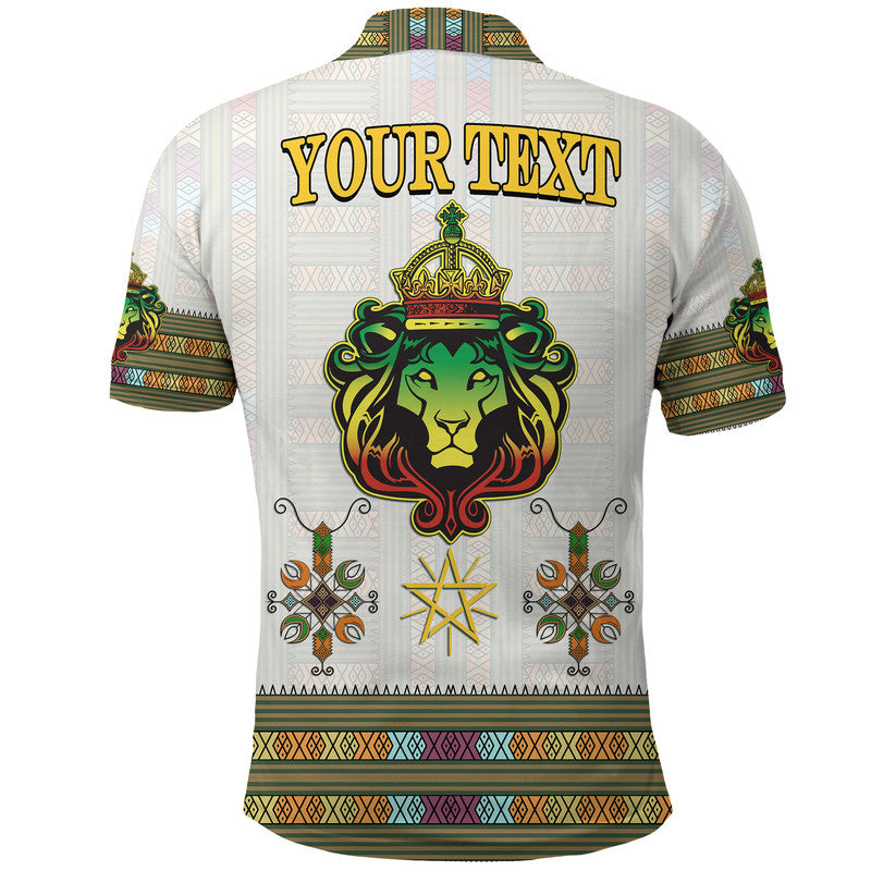 Custom Ethiopia Polo Shirt Ethiopian Lion Of Judah Tibeb Style - Wonder Print Shop
