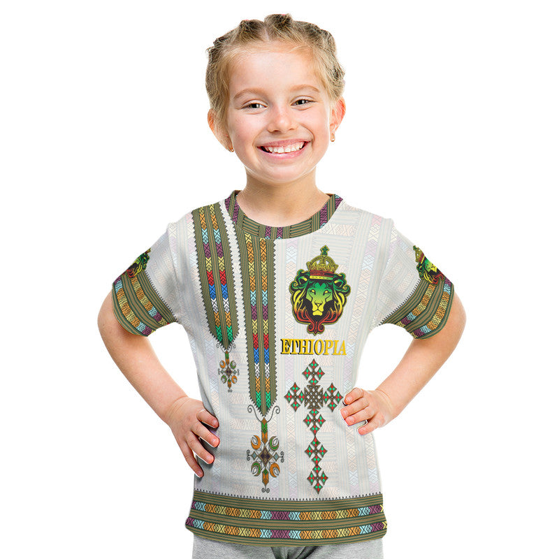 Custom Ethiopia T Shirt Ethiopian Lion Of Judah Tibeb Style - Wonder Print Shop