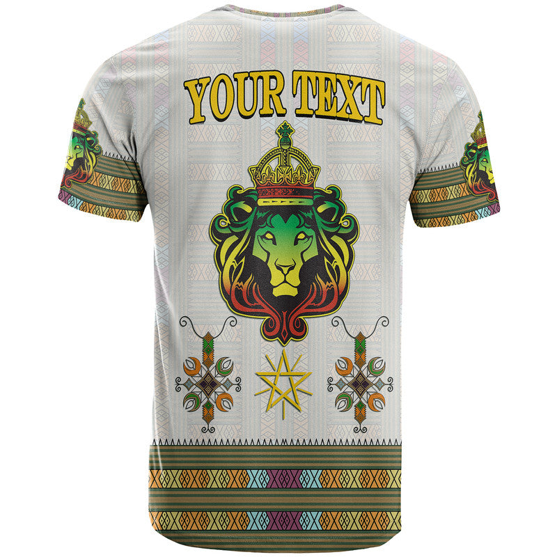 Custom Ethiopia T Shirt Ethiopian Lion Of Judah Tibeb Style - Wonder Print Shop