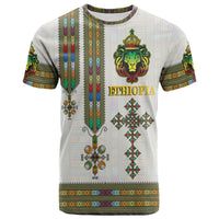 Custom Ethiopia T Shirt Ethiopian Lion Of Judah Tibeb Style - Wonder Print Shop