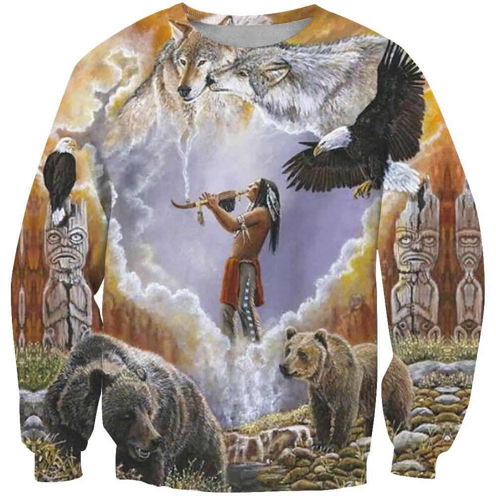 Calling The Totem Spirit Animal Native American Design 3D Sweatshirt LT10 - Wonder Print Shop
