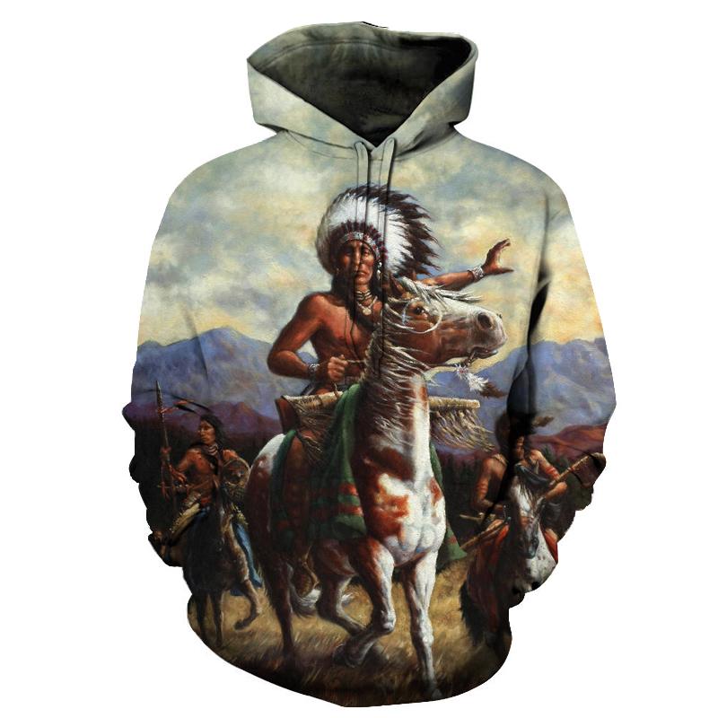 Tribal Warrior Native American All Over Hoodie LT10 - Wonder Print Shop