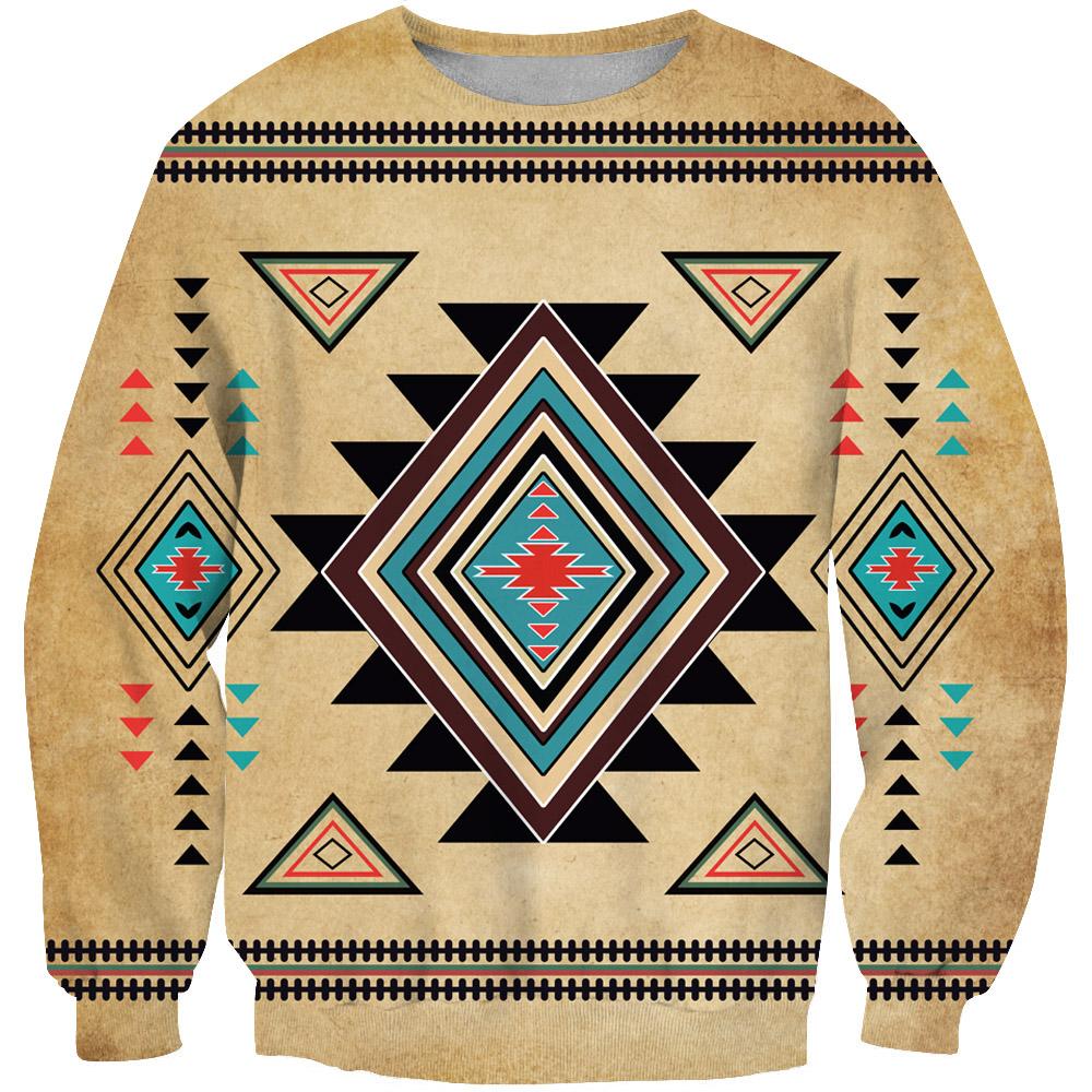 Geometric Tribe Symbol Native American Design 3D Sweatshirt LT10 - Wonder Print Shop
