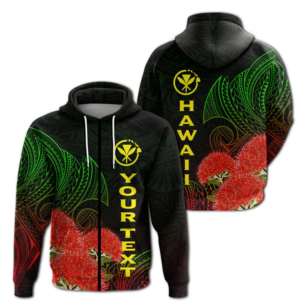 Custom Hawaii Polynesian Zip Hoodie Ohia Lehua LT12 - Wonder Print Shop