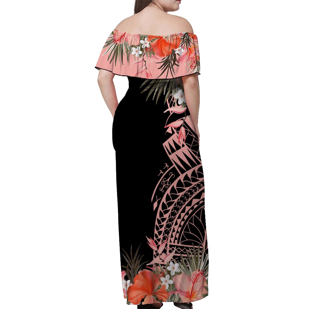 tropical-flowers-polynesian-off-shoulder-long-dress-fiji-coat-of-arms