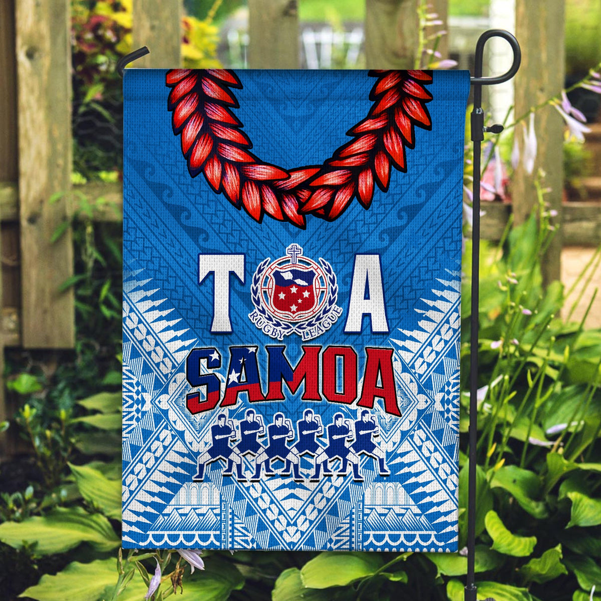 Toa Samoa Rugby Flag Manu Siva Tau Style Ulafala Ver.01 LT13 - Wonder Print Shop