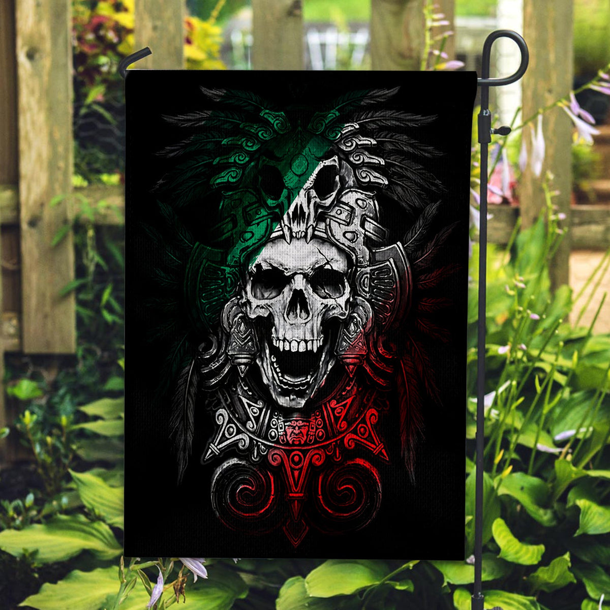 Mexico Flag Skull Eagle Aztec Ver.02 LT13 - Wonder Print Shop