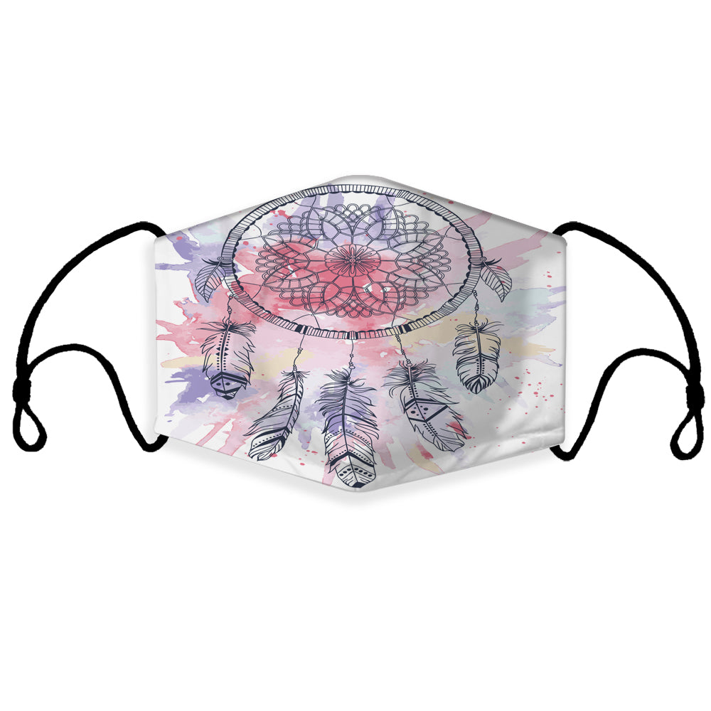 native-american-pink-water-color-dream-catcher-3d-mask-with-1-filter