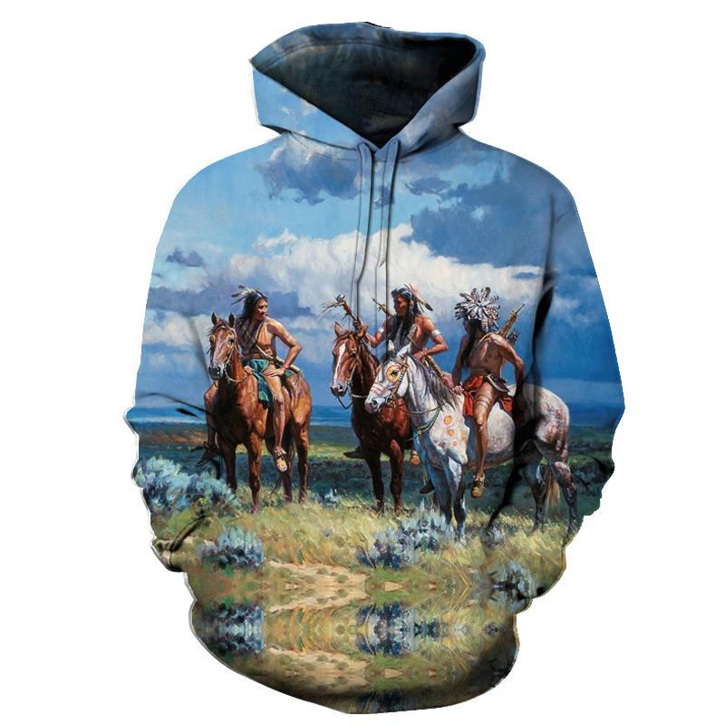 The Chief Riding Horse Native American All Over Hoodie LT10 - Wonder Print Shop