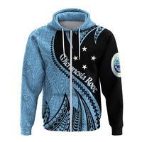 Custom FSM Zip Up Hoodie Proud Micronesia Root Spike Pattern - Wonder Print Shop