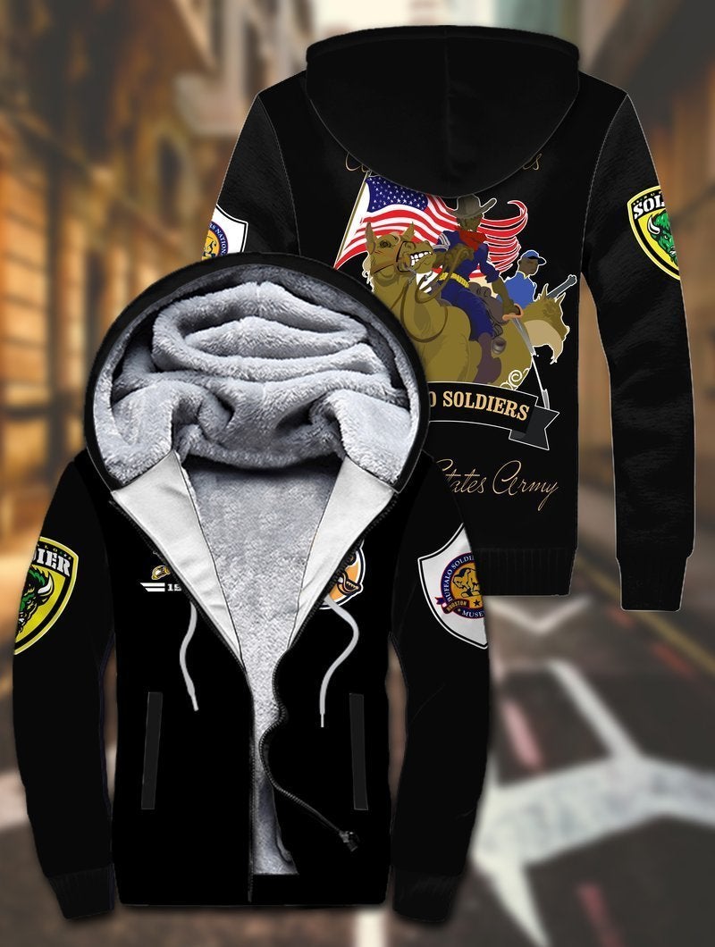 African Hoodie - Buffalo Soldiers Great Sherpa Hoodie - Wonder Print Shop