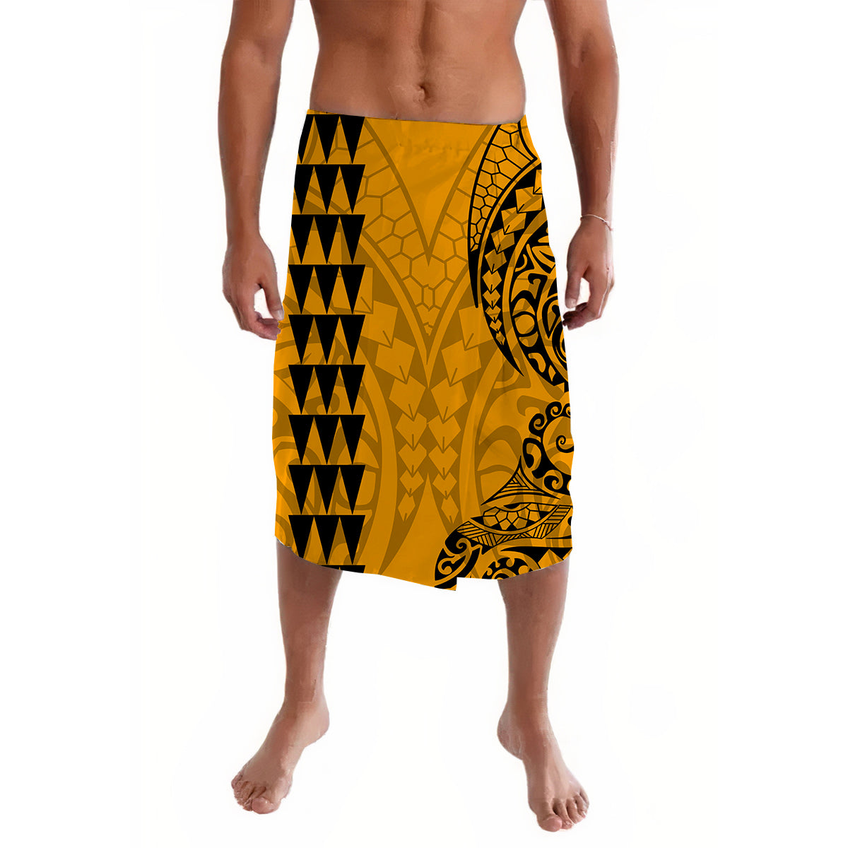 Kakau Polynesian Tribal Yellow Lavalava LT13 - Wonder Print Shop
