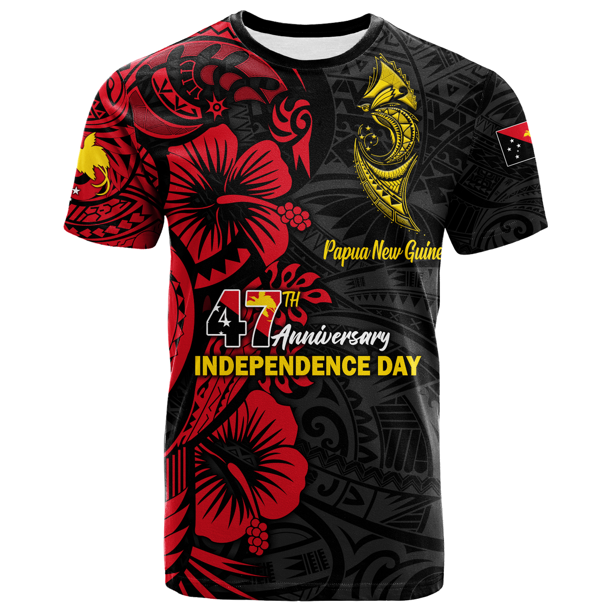 Papua New Guinea 47th Independence Day Bird Of Paradise T Shirt LT2 - Wonder Print Shop