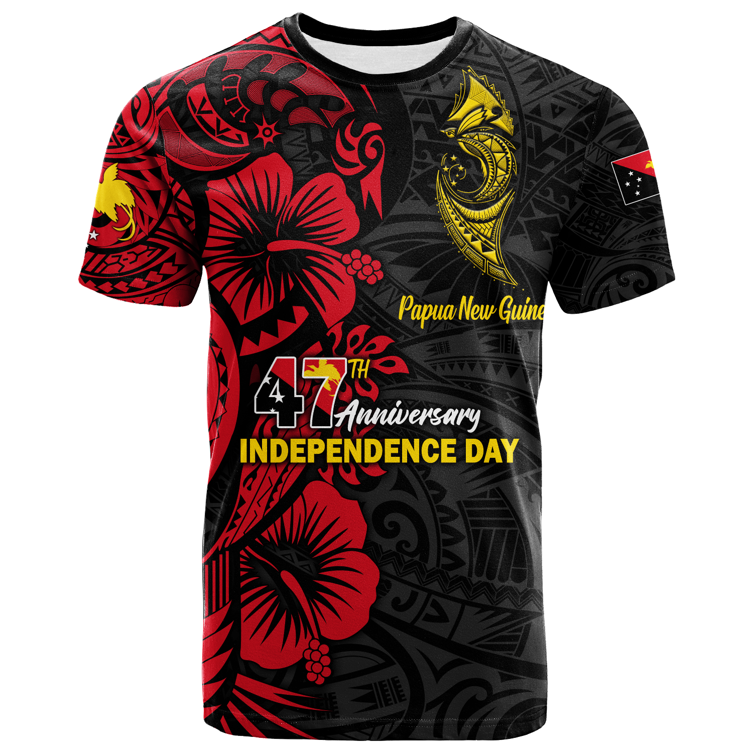 Papua New Guinea 47th Independence Day Bird Of Paradise T Shirt LT2 - Wonder Print Shop