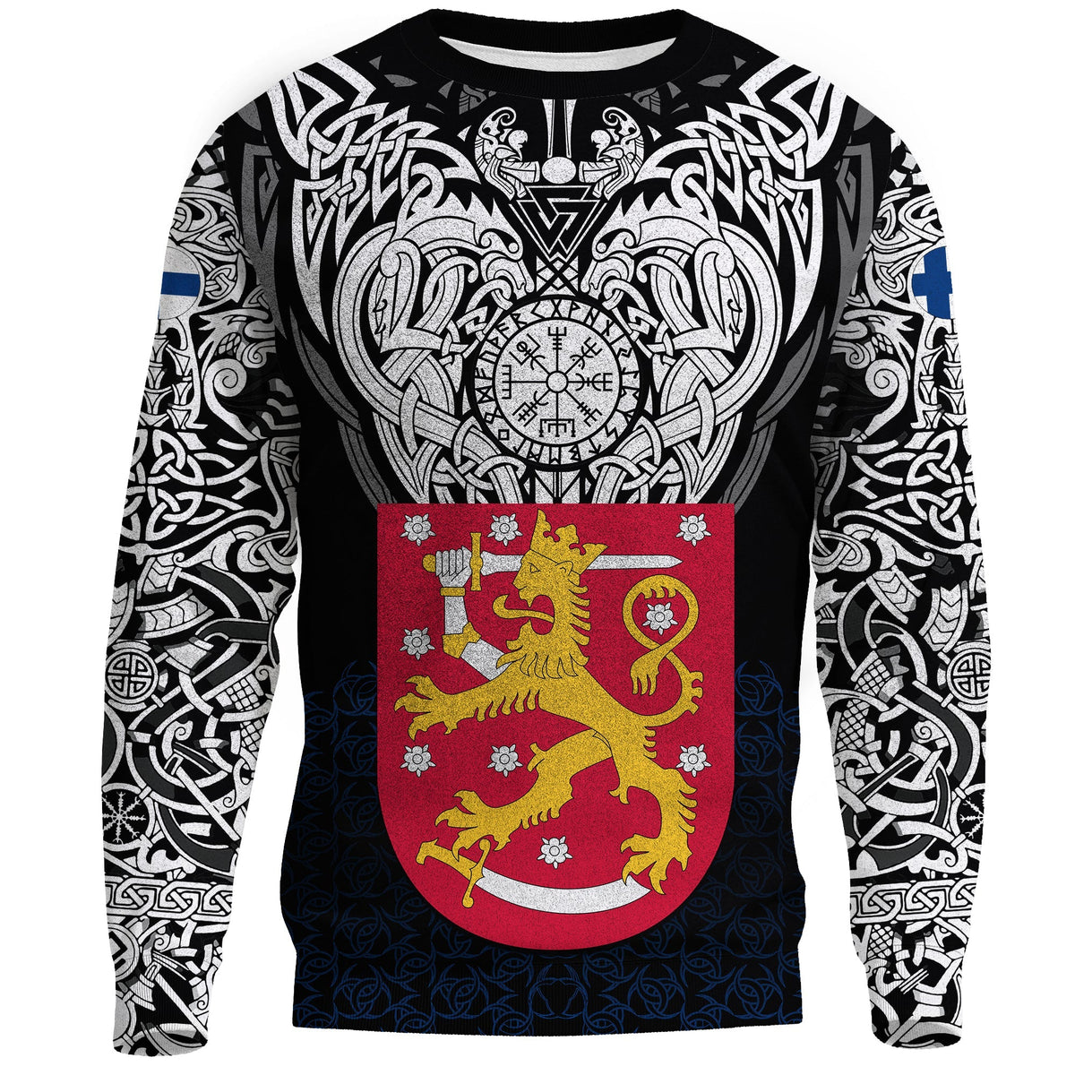Viking Sweatshirt - Finland Viking Symbol RLT12 - Wonder Print Shop