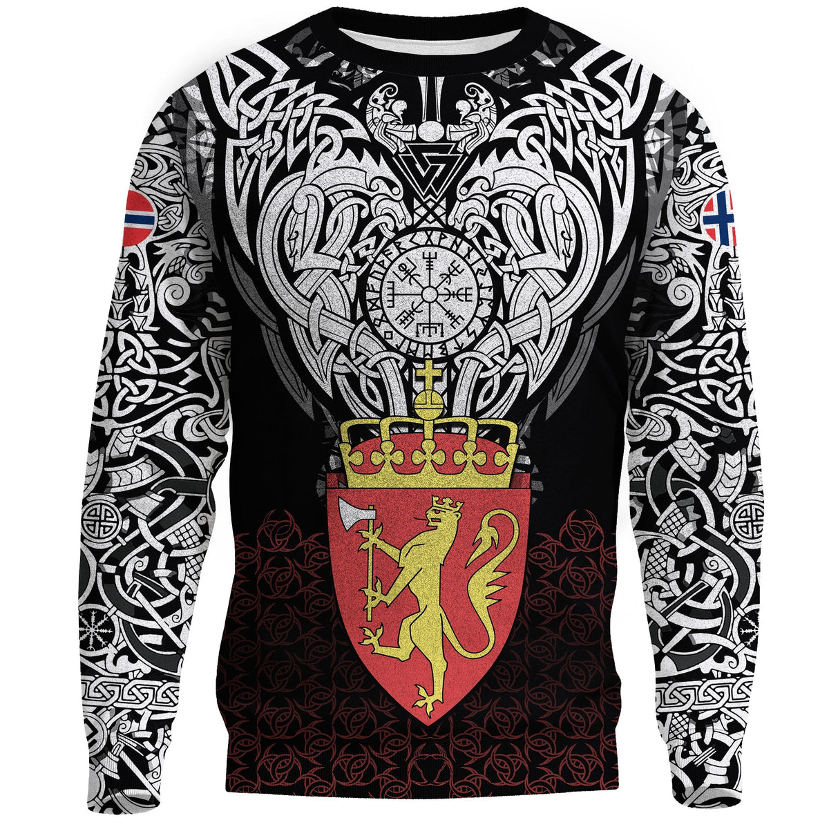 Viking Sweatshirt - Norway Viking Symbol RLT12 - Wonder Print Shop