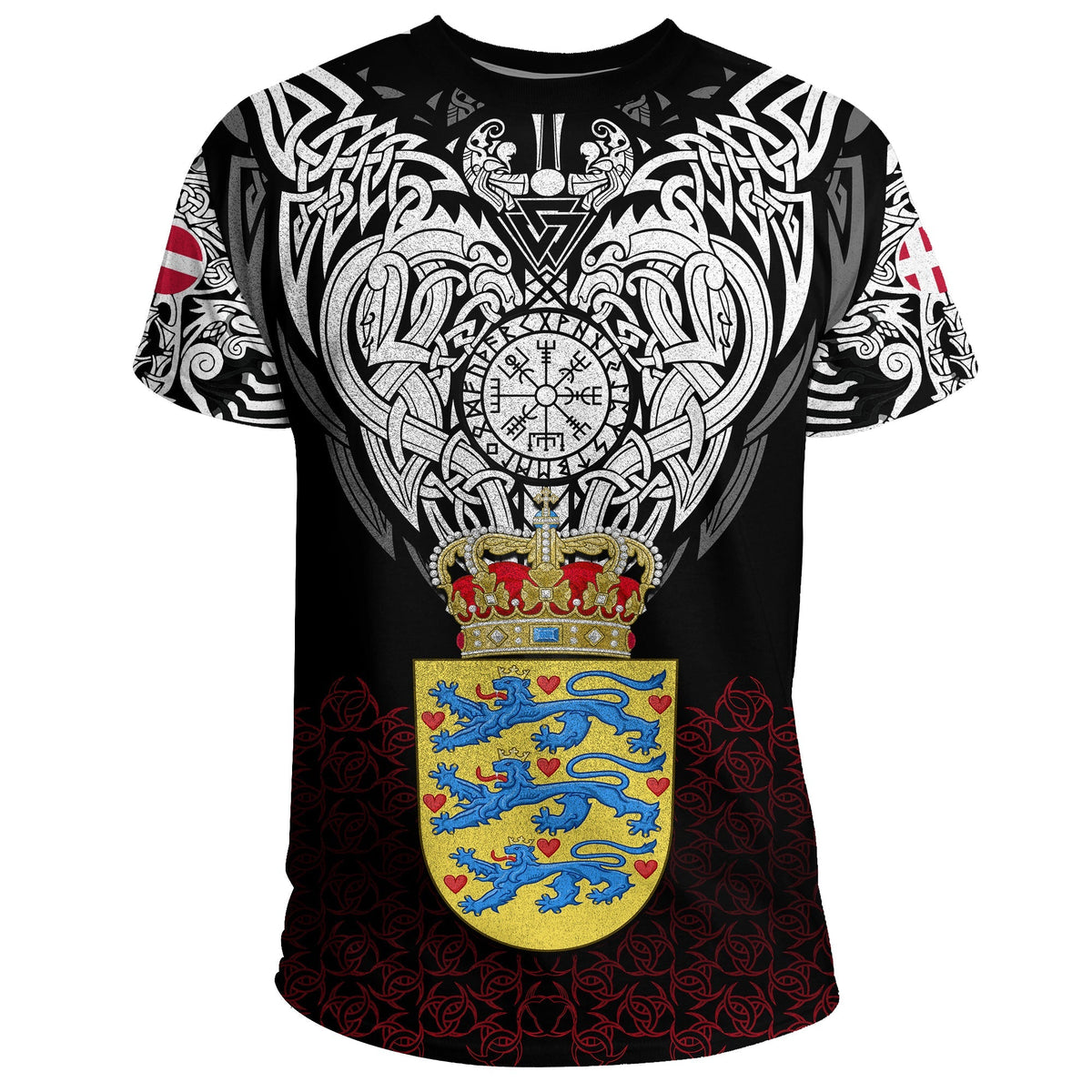 Viking T Shirt Denmark Viking Symbol RLT12 - Wonder Print Shop