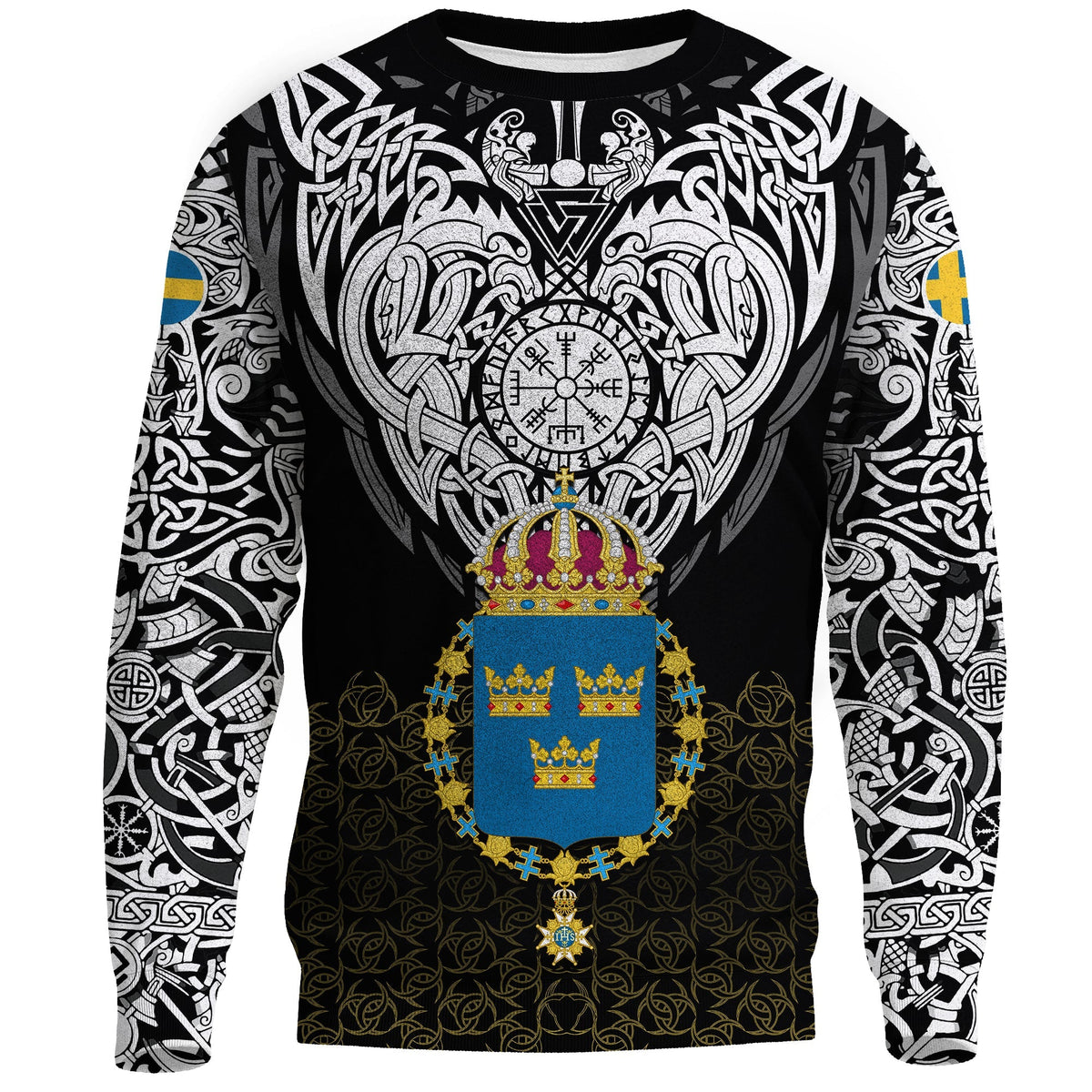 Viking Sweatshirt - Sweden Viking Symbol RLT12 - Wonder Print Shop
