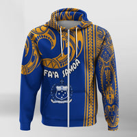 Faa Samoa The Samoan Way Siva Tau Blue Zip Up Hoodie - Wonder Print Shop