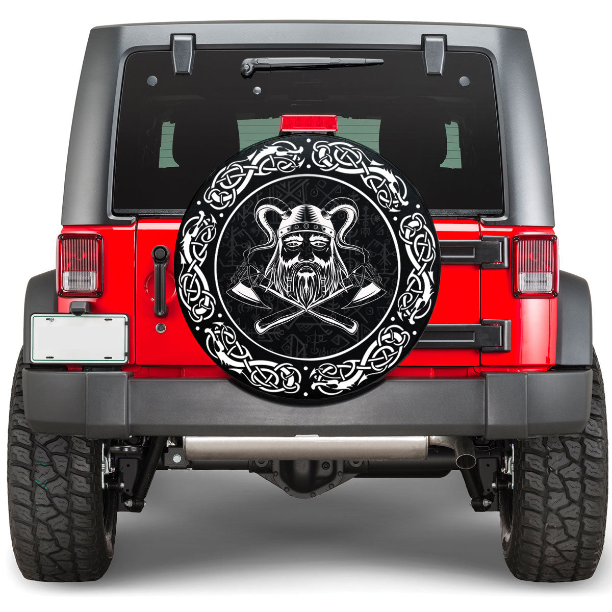 Viking Face With Two Axe Viking Spare Tire Cover RLT12 - Wonder Print Shop