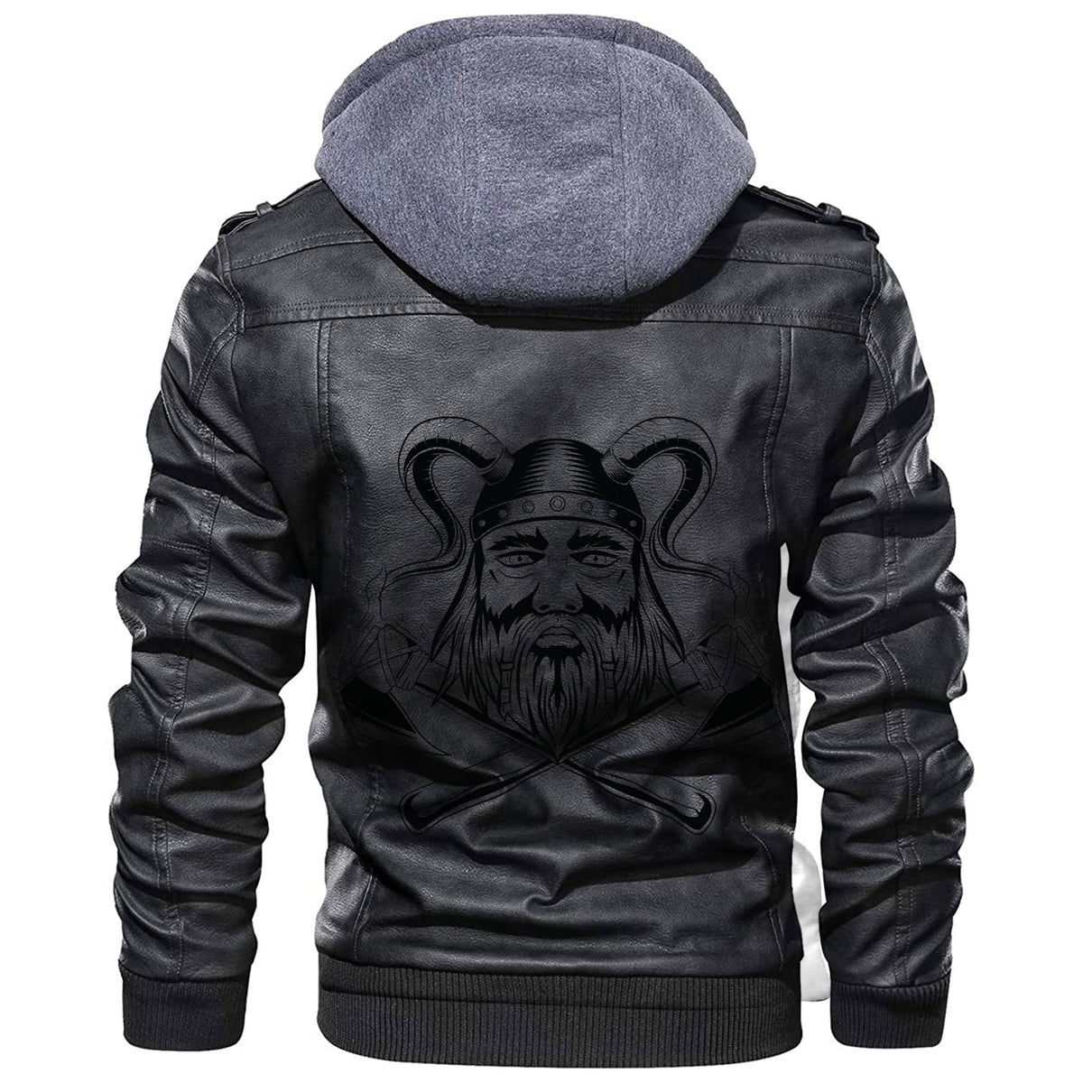 Viking Face With Two Axe Leather Jacket RLT12 - Wonder Print Shop