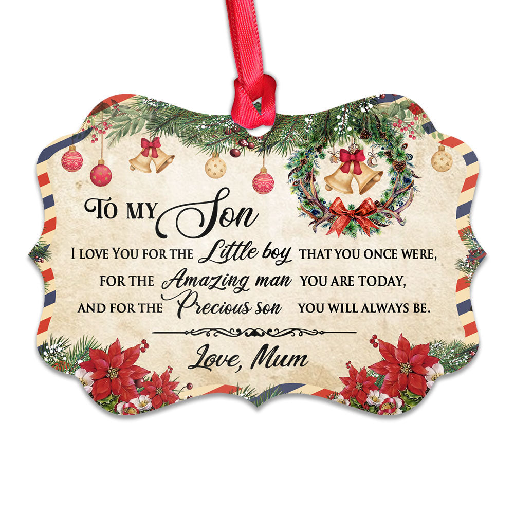 family-christmas-letter-mom-to-son-horizontal-ornament