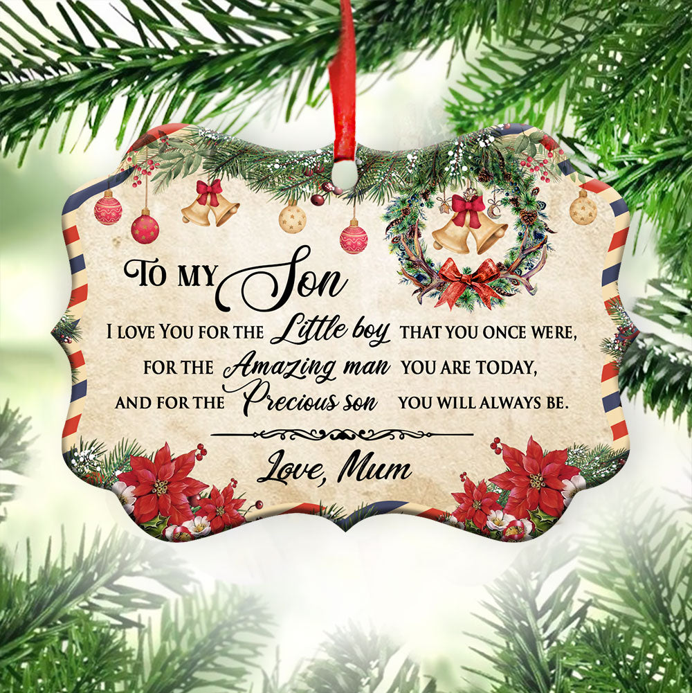 family-christmas-letter-mom-to-son-horizontal-ornament