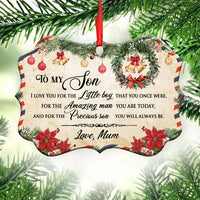 family-christmas-letter-mom-to-son-horizontal-ornament