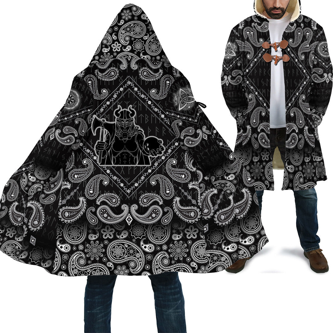 viking-cloak-female-warrior-with-bandana-paisley-style