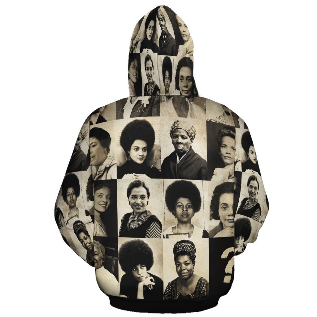 African Hoodie Female Civil Rights Leaders Zip Hoodie - Wonder Print Shop
