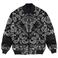 Viking Bomber Jacket Fenrir Wolf Tattoo Style with Bandana Paisley Style RLT12 - Wonder Print Shop