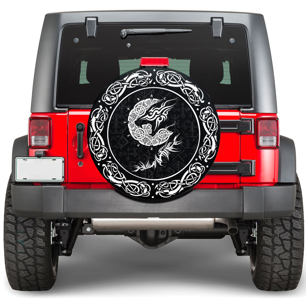 Viking Fenrir Wolf Viking Spare Tire Cover RLT12 - Wonder Print Shop