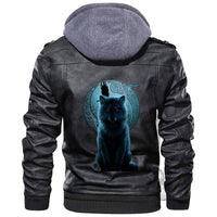 Viking Fenrir Wolf and Moon Leather Jacket RLT12 - Wonder Print Shop