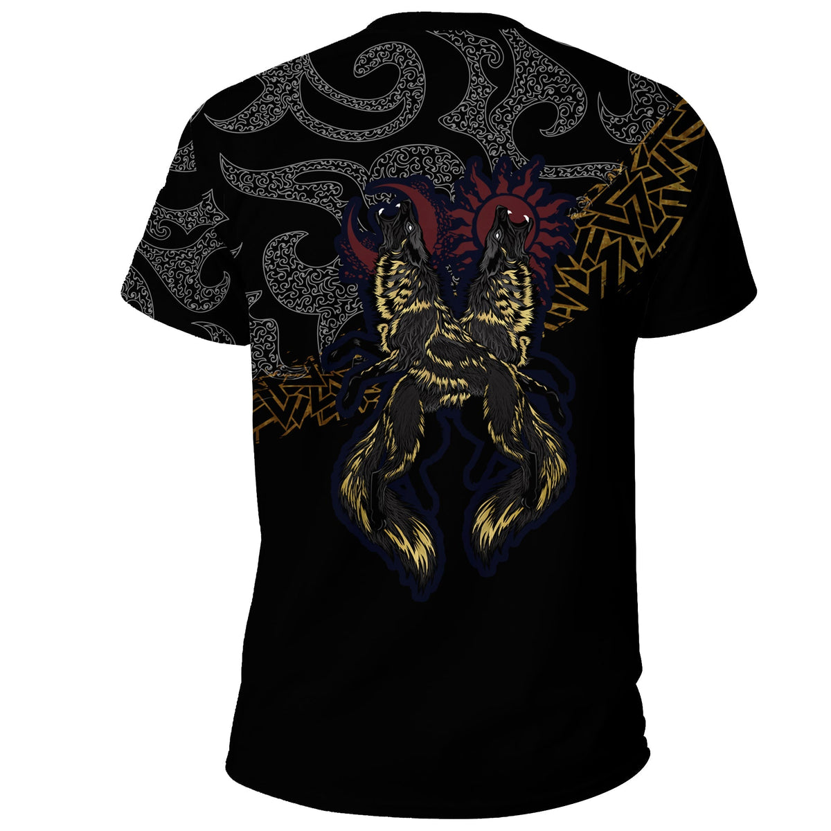 Viking Vikings T Shirt Viking Wolfs Skoll and Hati RLT12 - Wonder Print Shop