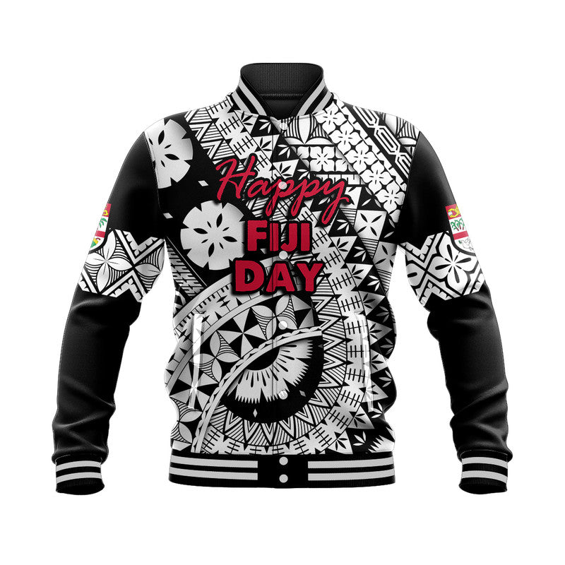 Custom Personalised Fiji Day Baseball Jacket Masi Kesa Black Style LT9 - Wonder Print Shop