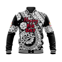 Custom Personalised Fiji Day Baseball Jacket Masi Kesa Black Style LT9 - Wonder Print Shop
