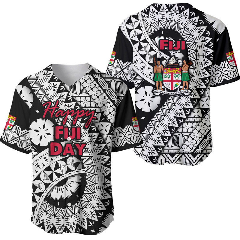 Fiji Day Baseball Jersey Masi Kesa Black Style LT9 - Wonder Print Shop