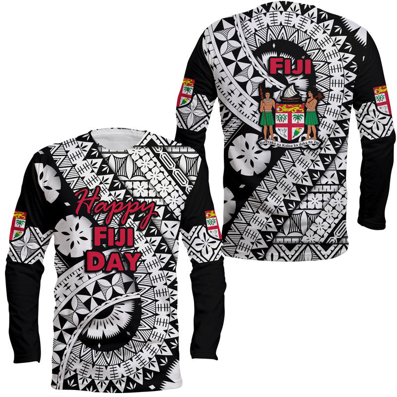 Fiji Day Long Sleeve Shirt Masi Kesa Black Style - Wonder Print Shop
