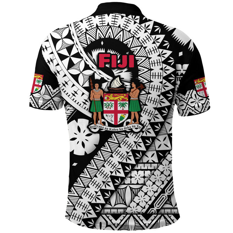 Fiji Day Polo Shirt Masi Kesa Black Style - Wonder Print Shop