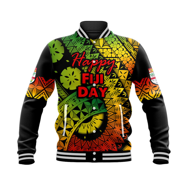 Custom Personalised Fiji Day Baseball Jacket Masi Kesa Reggae Style LT9 - Wonder Print Shop