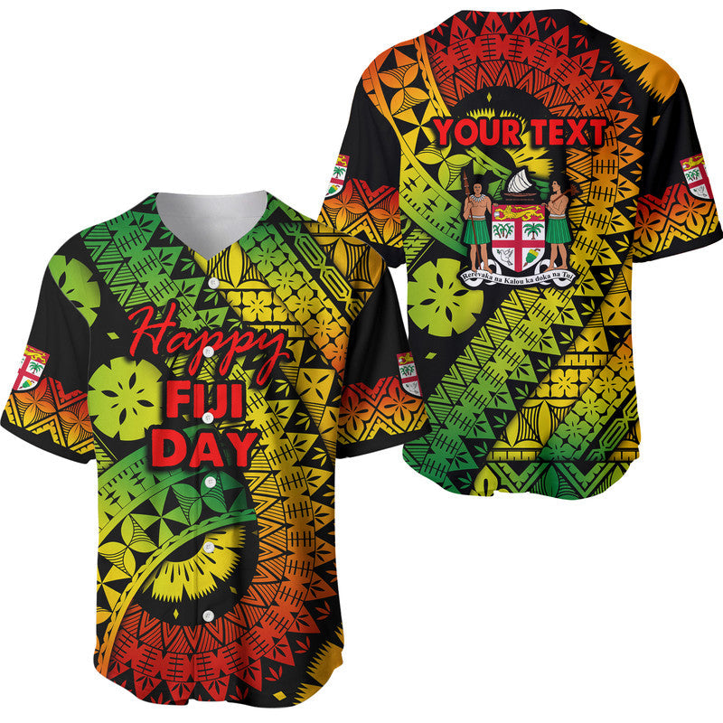 Custom Personalised Fiji Day Baseball Jersey Masi Kesa Reggae Style LT9 - Wonder Print Shop